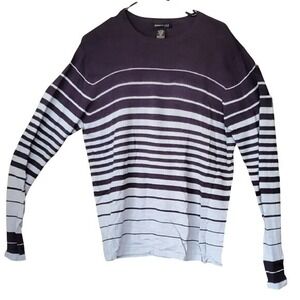 Kenneth Cole New York Men's Sweater Ombre Stripe Blue Gray Size L